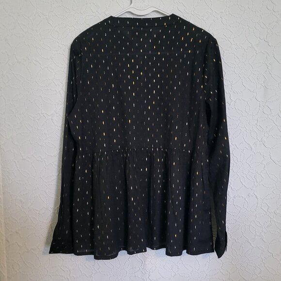 Charlie Paige Black and Gold Metallic Long Sleeve Top Women's Size Small - Picture 6 of 9